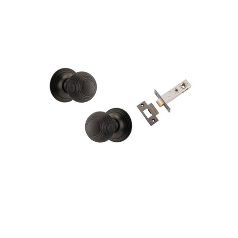 IVER Guildford Door Knob On Round Rose Concealed Fix | Passage Kit | 9 Finishes - Signature Brass