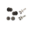 IVER Guildford Door Knob On Round Rose Concealed Fix | Separate Privacy Kit | 9 Finishes - Signature Brass