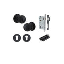 IVER Guildford Door Knob On Round Rose Concealed Fix | Entrance Kit (Key/Key) | 9 Finishes - Matt Black