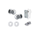 IVER Guildford Door Knob On Round Rose Concealed Fix | Entrance Kit (Key/Key) | 9 Finishes - Polished Chrome