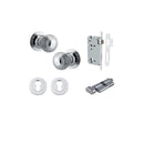 IVER Guildford Door Knob On Round Rose Concealed Fix | Entrance Kit (Key/Thumb) | 9 Finishes - Polished Chrome