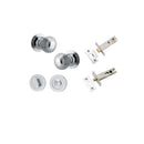 IVER Guildford Door Knob On Round Rose Concealed Fix | Separate Privacy Kit | 9 Finishes - Polished Chrome