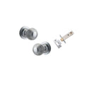 IVER Guildford Door Knob On Round Rose Concealed Fix | Passage Kit | 9 Finishes - Brushed Chrome