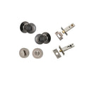 IVER Guildford Door Knob On Round Rose Concealed Fix | Separate Privacy Kit | 9 Finishes - Distressed Nickel