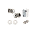 IVER Guildford Door Knob On Round Rose Concealed Fix | Entrance Kit (Key/Key) | 9 Finishes - Polished Nickel