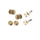 IVER Paddington Door Knob On Round Rose Concealed Fix | Separate Privacy Kit | 9 Finishes - Brushed Brass