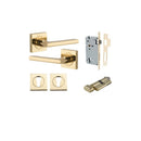Iver Baltimore Door Lever on Square Rose | Entrance Kit (Key/Thumb) | 7 Finishes - Polished Brass