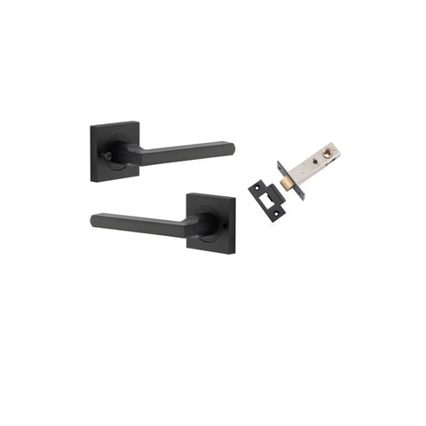 Iver Baltimore Door Lever on Square Rose | Inbuilt Privacy Kit | 7 Finishes - Matt Black