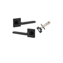 Iver Baltimore Door Lever on Square Rose | Passage Kit | 7 Finishes - Matt Black