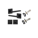 Iver Baltimore Door Lever on Square Rose | Separate Privacy Kit | 7 Finishes - Matt Black
