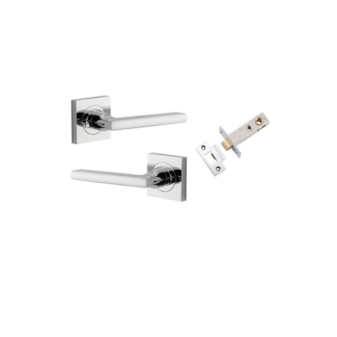 Iver Baltimore Door Lever on Square Rose | Inbuilt Privacy Kit | 7 Finishes - Polished Chrome