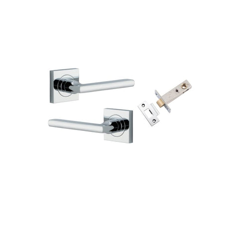 Iver Baltimore Door Lever on Square Rose | Passage Kit | 7 Finishes - Polished Chrome