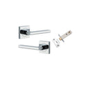 Iver Baltimore Door Lever on Square Rose | Passage Kit | 7 Finishes - Polished Chrome