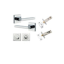 Iver Baltimore Door Lever on Square Rose | Separate Privacy Kit | 7 Finishes - Polished Chrome