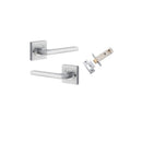 Iver Baltimore Door Lever on Square Rose | Inbuilt Privacy Kit | 7 Finishes - Brushed Chrome