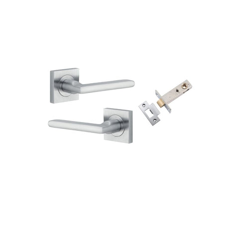 Iver Baltimore Door Lever on Square Rose | Passage Kit | 7 Finishes - Brushed Chrome