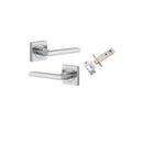 Iver Baltimore Door Lever on Square Rose | Passage Kit | 7 Finishes - Brushed Chrome