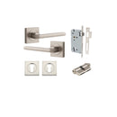 Iver Baltimore Door Lever on Square Rose | Entrance Kit (Key/Key) | 7 Finishes - Satin Nickel