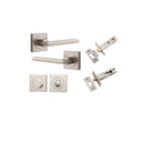 Iver Baltimore Door Lever on Square Rose | Separate Privacy Kit | 7 Finishes - Satin Nickel