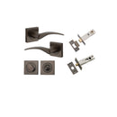 Iver Oxford Door Lever on Square Rose | Separate Privacy Kit | 4 Finishes - Signature Brass