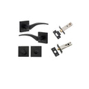 Iver Oxford Door Lever on Square Rose | Separate Privacy Kit | 4 Finishes - Matt Black