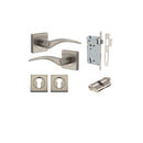 Iver Oxford Door Lever on Square Rose | Entrance Kit (Key/Key) | 4 Finishes - Satin Nickel