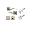 Iver Oxford Door Lever on Square Rose | Separate Privacy Kit | 4 Finishes - Satin Nickel