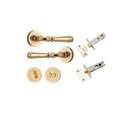 IVER Verona Door Lever Handle On Round Rose Pair | Separate Privacy Kit | 9 Finishes - Polished Brass