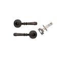 IVER Verona Door Lever Handle On Round Rose Pair | Passage Kit | 9 Finishes - Signature Brass