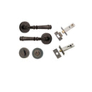IVER Verona Door Lever Handle On Round Rose Pair | Separate Privacy Kit | 9 Finishes - Signature Brass