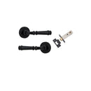 IVER Verona Door Lever Handle On Round Rose Pair | Passage Kit | 9 Finishes - Matt Black