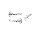IVER Verona Door Lever Handle On Round Rose Pair | Inbuilt Privacy Kit | 9 Finishes - Polished Chrome