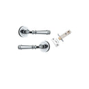 IVER Verona Door Lever Handle On Round Rose Pair | Passage Kit | 9 Finishes - Polished Chrome