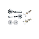 IVER Verona Door Lever Handle On Round Rose Pair | Separate Privacy Kit | 9 Finishes - Polished Chrome