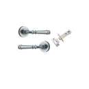 IVER Verona Door Lever Handle On Round Rose Pair | Passage Kit | 9 Finishes - Brushed Chrome