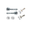 IVER Verona Door Lever Handle On Round Rose Pair | Separate Privacy Kit | 9 Finishes - Brushed Chrome