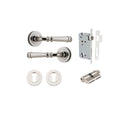 IVER Verona Door Lever Handle On Round Rose Pair | Entrance Kit (Key/Key) | 9 Finishes - Polished Nickel