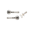 IVER Verona Door Lever Handle On Round Rose Pair | Passage Kit | 9 Finishes - Polished Nickel