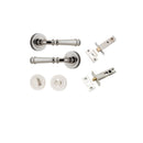 IVER Verona Door Lever Handle On Round Rose Pair | Separate Privacy Kit | 9 Finishes - Polished Nickel