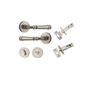 IVER Verona Door Lever Handle On Round Rose Pair | Separate Privacy Kit | 9 Finishes - Satin Nickel