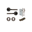 IVER Annecy Door Lever Handle On Round Rose Pair | Inbuilt Privacy Kit | 9 Finishes - lifestyle
