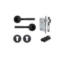 IVER Annecy Door Lever Handle On Round Rose Pair | Entrance Kit (Key/Key) | 9 Finishes - Matt Black