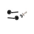 IVER Annecy Door Lever Handle On Round Rose Pair | Inbuilt Privacy Kit | 9 Finishes - Matt Black
