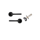 IVER Annecy Door Lever Handle On Round Rose Pair | Passage Kit | 9 Finishes - Matt Black