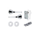 IVER Annecy Door Lever Handle On Round Rose Pair | Entrance Kit (Key/Thumb) | 9 Finishes - Polished Chrome