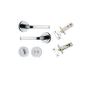 IVER Annecy Door Lever Handle On Round Rose Pair | Separate Privacy Kit | 9 Finishes - Polished Chrome