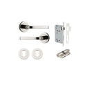 IVER Annecy Door Lever Handle On Round Rose Pair | Entrance Kit (Key/Key) | 9 Finishes - Polished Nickel