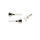 IVER Annecy Door Lever Handle On Round Rose Pair | Passage Kit | 9 Finishes - Polished Nickel