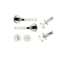 IVER Annecy Door Lever Handle On Round Rose Pair | Separate Privacy Kit | 9 Finishes - Polished Nickel