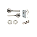Iver Annecy Door Lever Handle On Round Rose Pair - primehardware